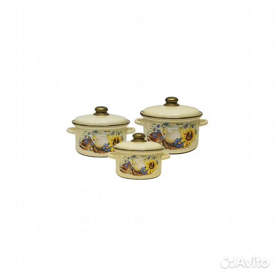 Набор посуды 6 пр. цил. (2л, 3л, 4л) Утро