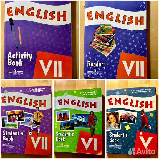Учебники 7-8-9-10 химия, алгебра, английский