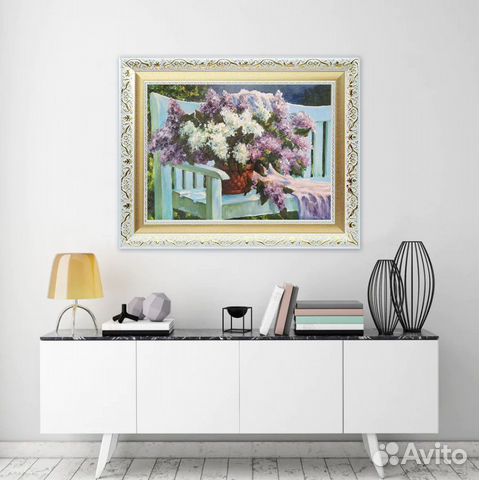 Картина маслом на холсте Сирень