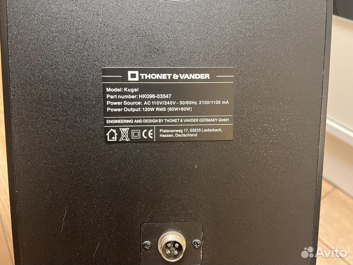 Колонки 2х60 Вт. Thonet & Vander Kugel