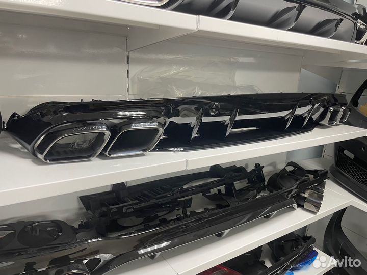 Диффузор насадки AMG 63 Mercedes C205 w205 coupe