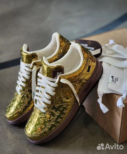 Кроссовки Louis Vuitton x Air Force 1 Low Metallic