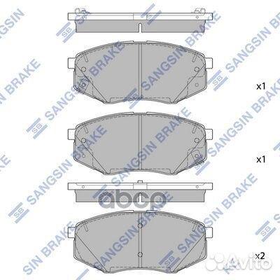Колодки тормозные дисковые перед SP1847 Sangsin