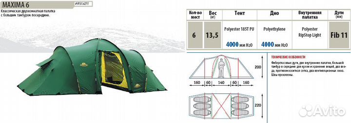 Палатка Alexika maxima 6