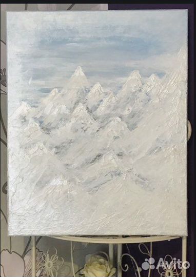 Картина снежные горные вершины 50х40х1,5 см