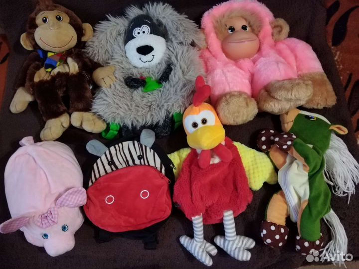 Мягкие игрушки и рюкзачки для подарков. 22-60см