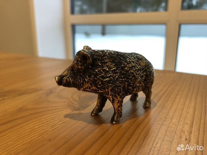 Статуэтка.Фигурка кабан 2 Литье. Бронза
