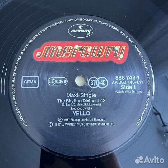 Yello - the Rhythm Divine 1987 Maxi Single