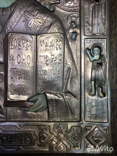 Старинная икона 19 век Николай Чудотворец