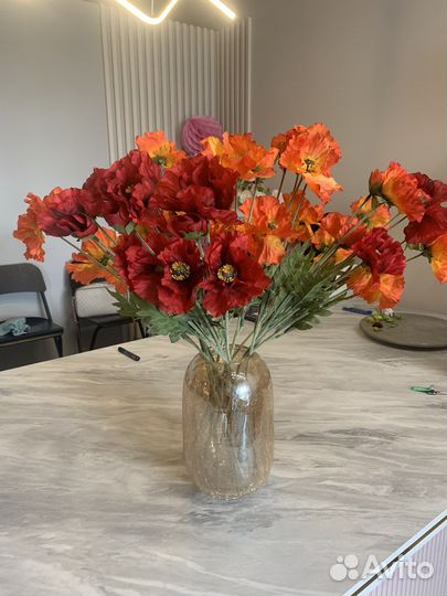 Маки искусственные цветы