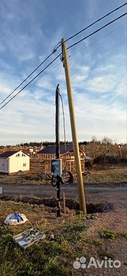 Электромонтажник. Подключение от столбов к дому