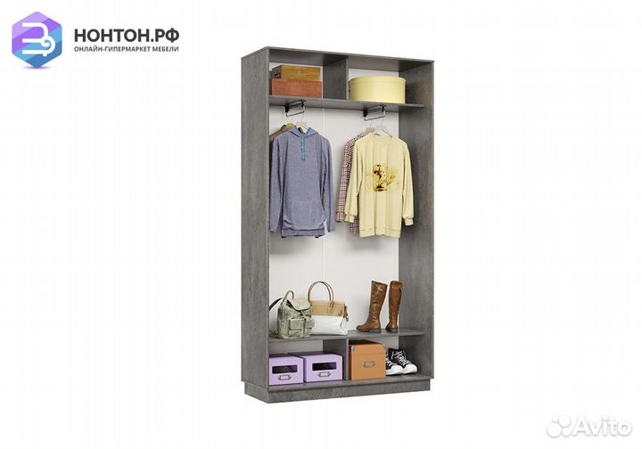 Шкаф-купе двухдверный Антиной бетон