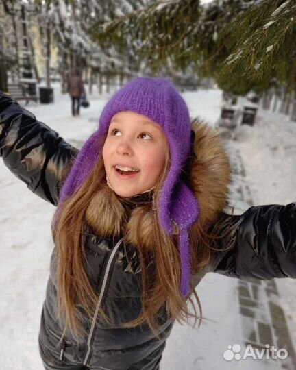 Шапка-ушанка из пуха норки