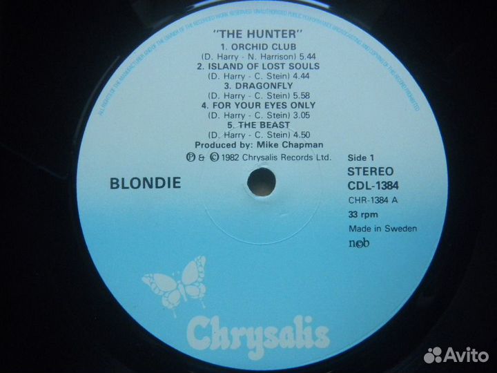 Blondie The Hunter SW Chrysalis In/Sl 1982 EX+/EX+