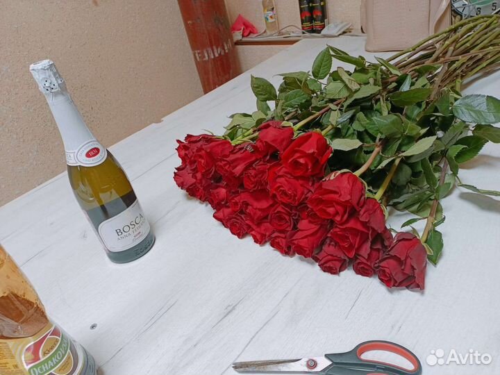 Красные розы Эквадор, хризантемы Эквадор