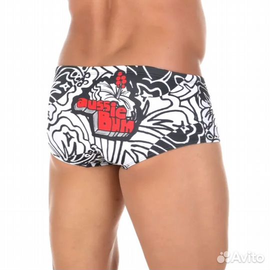 Мужские плавки белые с рисунком Aussiebum Men's
