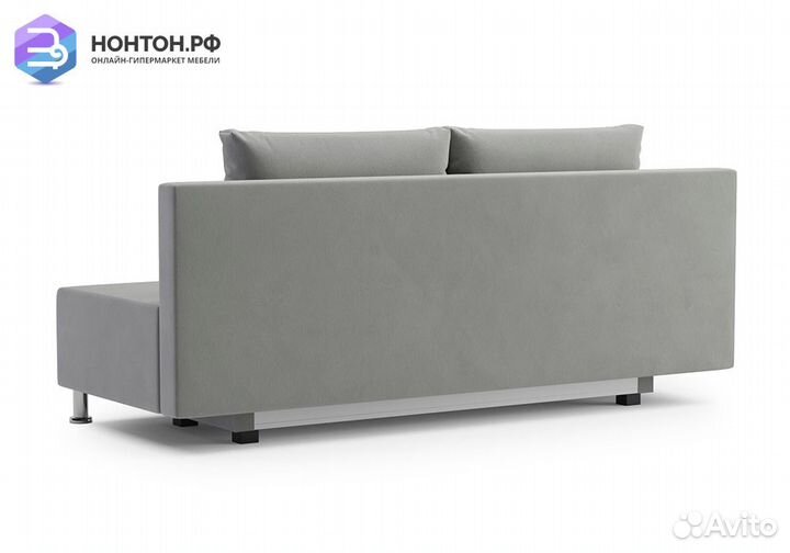 Диван еврокнижка Канна велюр серый