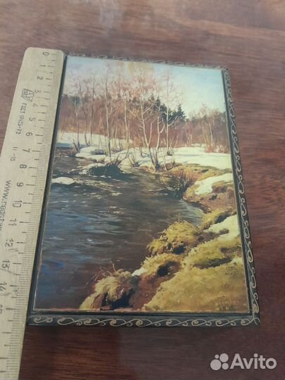 Старая лаковая шкатулка, коробочка