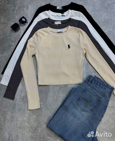 Лонгслив укороченный polo ralph lauren