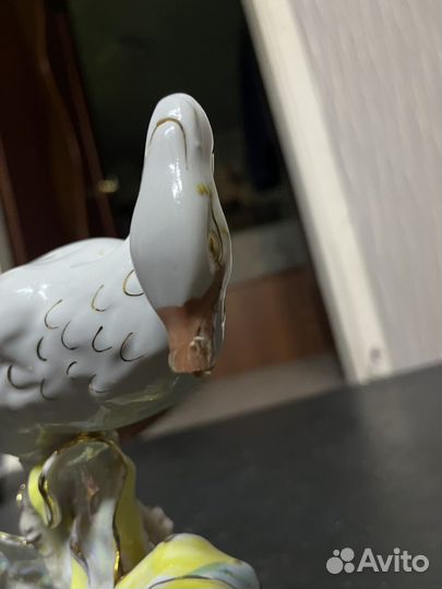 Статуэтка фарфор ссср,аист,лягушка