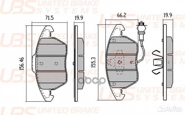 Тормозные колодки skoda rapid 13/fabia 10/VW