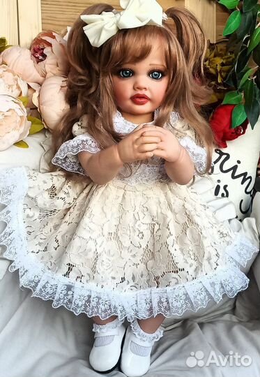 Кукла реборн силикон-виниловая 55см 3D роспись