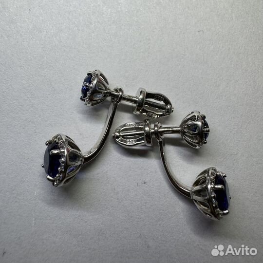 Серебряные серьги с топазом