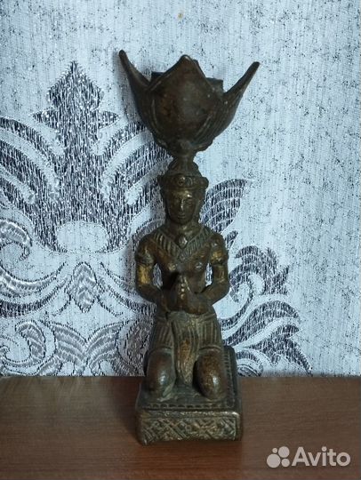 Антикварный бронзовый подсвечник Камбоджа
