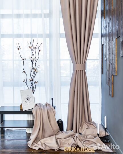 Шторы блэкаут Амадео дымчато-розовый новые пошив