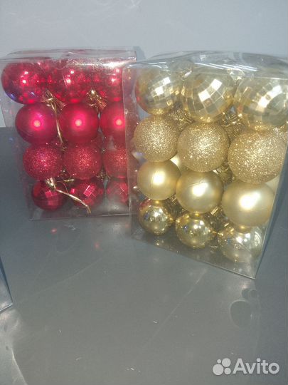 Новогодние шары набор из 24 штук