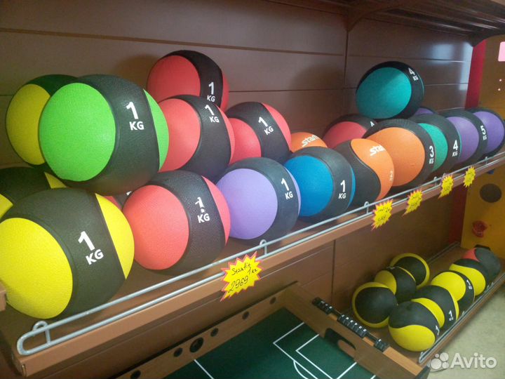 Медбол высокой плотности GB-702, 1 кг, желтый