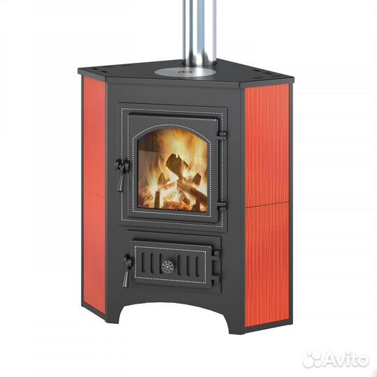 Печь-Камин везувий пк-01 (220) угловой красный