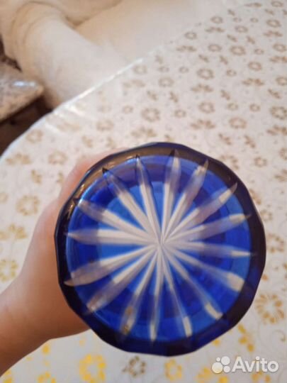 Ваза хрустальная СССР цветной хрусталь