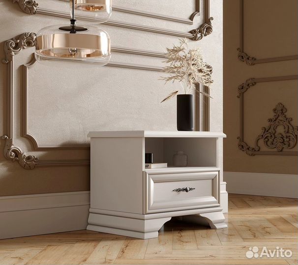 Тумба прикроватная kentaki KOM 1S белый