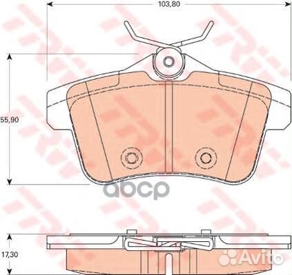 Колодки тормозные дисковые зад GDB1828 TRW