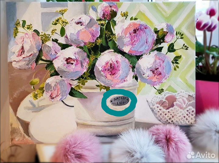 Картина. Пионы. Масло/холст