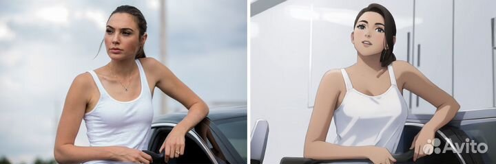 Арты по фото в различных стилях, реализм, аниме