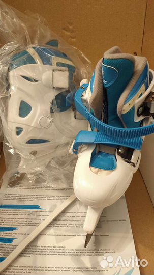 Коньки детские раздвижные новые р.26+