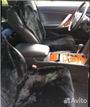 Накидки на сиденье меховые черные
