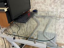 Компьютерный столик бу стеклянный