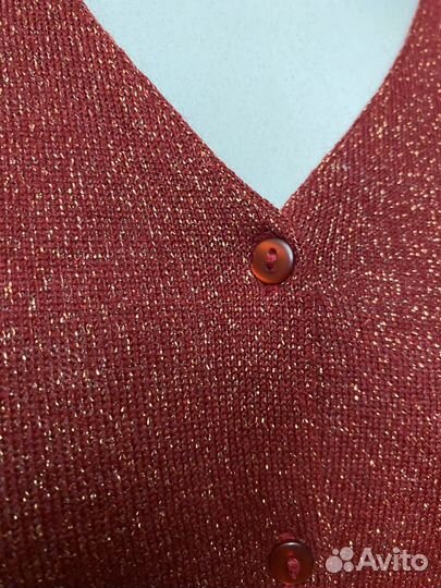 Кардиган s Lalique бордовый с люрексом шикарный