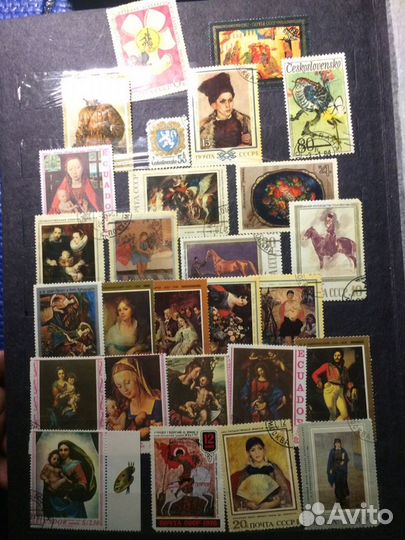 Коллекция марок известные картины и люди