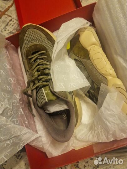 Кроссовки мужские valentino, хаки U86, оригинал