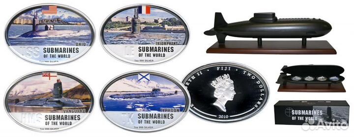 Набор монет. Подводные лодки мира. Фиджи
