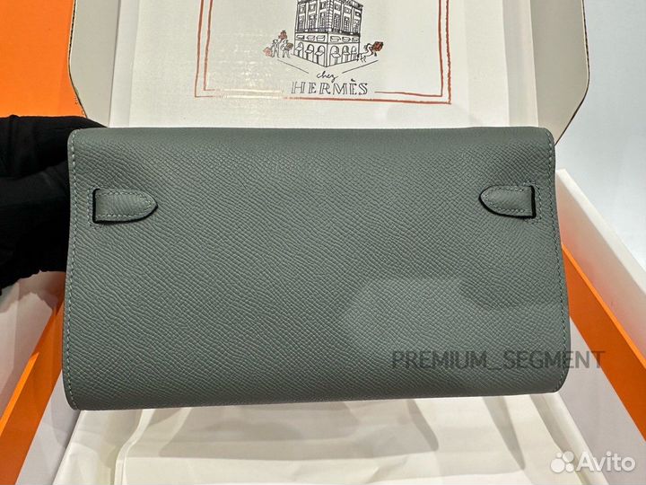 Сумка клатч Hermes Kelly To GO Wallet серая