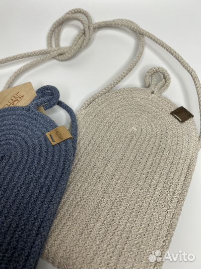 Сумка для телефона из хб шнура