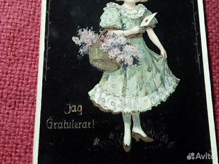 Карточка /поздравляю/ до 1917 г Швеция