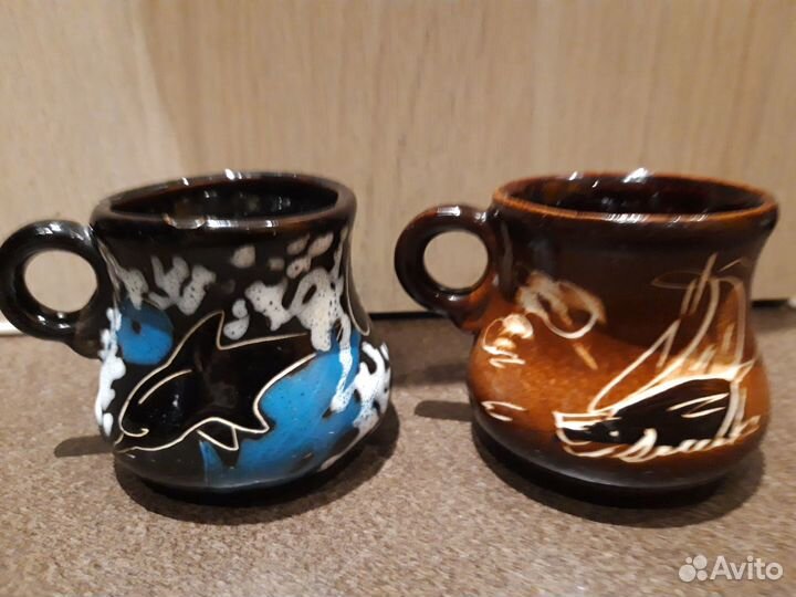 Пара керамических кофейных чашек из Сочи