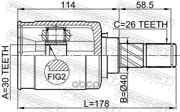 ШРУС внутренний левый 30x40x26 (nissan qashqai