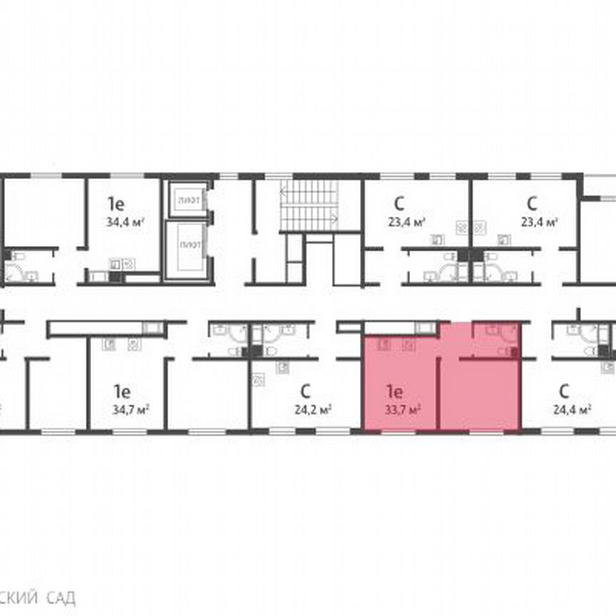 1-к. квартира, 33,7 м², 14/16 эт.